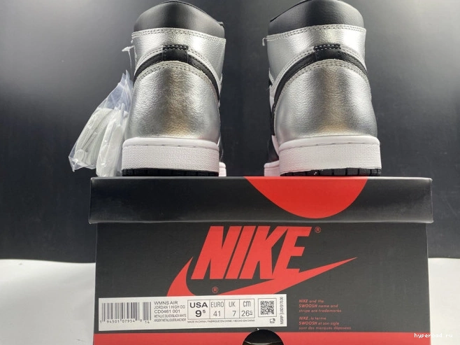 TOE CD0461-001 SILVER AIR JORDAN HIGH OG 1 WMNS 0728